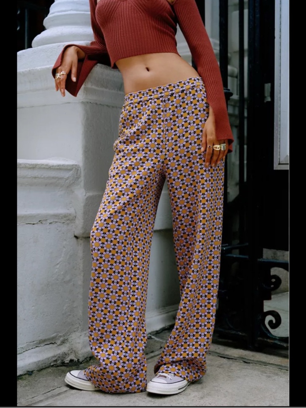 Urban Outfitters daisy print Colette pants